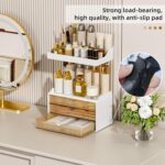 3 Drawers Makeup Organizer - 5 Tier Bathroom Organizers and Storage, Versatile Perfume Vanity Organizer, Ideal for Cosmetic, Large Skincare, Face Mask, Office Supplies, Amber - Image 9