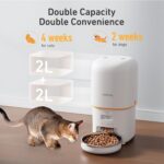 2025 Upgraded Automatic Cat Feeder - 4L Timed Auto Pet Feeder for Cat and Dog with Dry Food Dispenser, 180-day Battery Life, 1-6 Meals Per Day, 1-16 Portion, Desiccant Bag Keeps Food Fresh - Image 3
