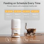 2025 Upgraded Automatic Cat Feeder - 4L Timed Auto Pet Feeder for Cat and Dog with Dry Food Dispenser, 180-day Battery Life, 1-6 Meals Per Day, 1-16 Portion, Desiccant Bag Keeps Food Fresh - Image 4