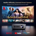 [1000 ANSI & Audio by DBX-TV] Alvar 4K Projector with WiFi 6 and Bluetooth, 30W Speakers, NetfIix Certified & DoIby Audio Outdoor Proyector, Auto Focus Native 1080P Smart Projector, Black - Image 4