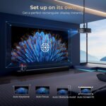 [1000 ANSI & Audio by DBX-TV] Alvar 4K Projector with WiFi 6 and Bluetooth, 30W Speakers, NetfIix Certified & DoIby Audio Outdoor Proyector, Auto Focus Native 1080P Smart Projector, Black - Image 5