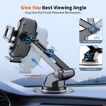 Upgraded 3-in-1 Car Phone Holder Mount [Powerful Suction] Phone Mount for Car Dashboard Air Vent Windshield,for All iPhone Android Phone (Black) - Image 6