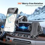 Upgraded 3-in-1 Car Phone Holder Mount [Powerful Suction] Phone Mount for Car Dashboard Air Vent Windshield,for All iPhone Android Phone (Black) - Image 8