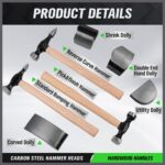 SWANLAKE 7 Piece Auto Body Repair Kit, Auto Body Tools, Auto Body Repair Tools with Carbon Steel Hammer Heads - Image 4