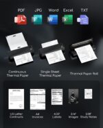 Portable Printers Wireless for Travel, Inkless Thermal Printer, Bluetooth Mobile Compact Printer Support 8.5" X 11" US Letter & A4 Size, Compatible with iPhone Android Laptop for Home Car Office - Image 4