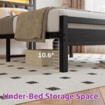 Twin Bed Frame with Charging Station & LED Lights,Storage Upholstered Headboard,Metal Bed Frame Twin Size Bed Frames No Box Spring Needed,Mattress Beds Base,Heavy Duty Steel Slats,Black - Image 6