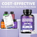 Magnesium Potassium Vitamin D3 K2 10000IU Supplement - Supports Bone, Heart, Immune Health, Mood Balance & Energy for Women & Men - Enhanced Absorption, Non-GMO - 60 Capsules - Image 5