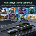 LAMTTO 3-in-1 Magic Video AI Box for Streaming Netflix/YouTube/TikTok, Wireless Carplay Adapter Dongle with USB Drive for OEM Wired Apple Car Play Cars - Image 8