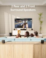 ULTIMEA 7.1ch Sound Bar with Subwoofer, Virtual Surround Sound System for TV, Sound Bar for Smart TV with 4 Surround Speakers, Peak Power 330W, TV Soundbar with App Control, Opt/AUX/BT, Aura A40 - Image 4
