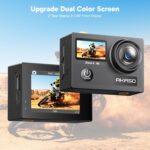 AKASO Brave 4 Action Camera with Waterproof Floating Hand Grip and Carry Bag Bundle - 4K30 20MP Ultra Hd EIS 131ft Underwater Camera 5xZoom Dual Screen with Helmet and Bicycle Accessories Kit - Image 3