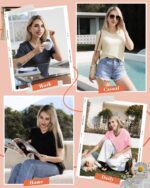 GAYHAY Womens V Neck T Shirts Oversized Loose Fit Short Sleeve Tops Casual Summer Vacation 2025 - Image 5