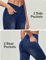 IUGA Stretchy High Waisted Jeans for Women Jeggings Tummy Control Skinny Pull on Jeans with Pockets Trendy - Image 5