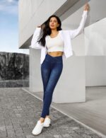 IUGA Stretchy High Waisted Jeans for Women Jeggings Tummy Control Skinny Pull on Jeans with Pockets Trendy - Image 6