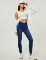 IUGA Stretchy High Waisted Jeans for Women Jeggings Tummy Control Skinny Pull on Jeans with Pockets Trendy - Image 7