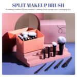 BS-MALL Travel Makeup Brushes – Professional and Durable 16-piece Set Detachable Rotating Handles, Eco-Friendly Design, Comes with Storage Barrel(Black case) - Image 3
