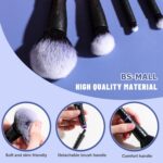 BS-MALL Travel Makeup Brushes – Professional and Durable 16-piece Set Detachable Rotating Handles, Eco-Friendly Design, Comes with Storage Barrel(Black case) - Image 5