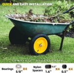 AR-PRO (2-PACK) 4.80/4.00-8" Tire and Wheel, 16" Pneumatic Tire Wheels with 3/4" Bearings and 3" Centered Hub for Wheelbarrow, Hand Truck, Garden Carts, Yard Wagon Dump Cart (Extra 5/8" Bearings) - Image 7