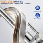 Kitchen Faucets with Pull Down Sprayer, High Arc Single Handle Stainless Steel Commercial Kitchen Faucet 1 or 3 Hole Sink Faucet for Farmhouse Camper Laundry Rv Bar, Brushed Nickel - Image 5