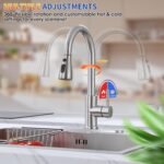 Kitchen Faucets with Pull Down Sprayer, High Arc Single Handle Stainless Steel Commercial Kitchen Faucet 1 or 3 Hole Sink Faucet for Farmhouse Camper Laundry Rv Bar, Brushed Nickel - Image 6