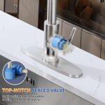 Kitchen Faucets with Pull Down Sprayer, High Arc Single Handle Stainless Steel Commercial Kitchen Faucet 1 or 3 Hole Sink Faucet for Farmhouse Camper Laundry Rv Bar, Brushed Nickel - Image 8