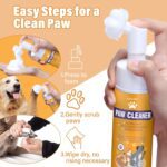 Paw Cleaner for Dogs and Cats,Magic Foam - Clean Paws Rinse Free Foaming Cleanser-Dry Shampoo, Foot Cleaner Brush - with Rose Extract, Odor Control Wash - Good for Puppy - Image 4