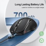 TECKNET Wireless Mouse Rechargeable, 2.4G USB-A Silent Mouse, Quiet Click, 6 Adjustable 4800 DPI, Cordless Computer Mice, Ergonomic Mice for Laptop, 6 Buttons for Chromebook, Ergo Grip - Black - Image 3