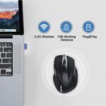 TECKNET Wireless Mouse Rechargeable, 2.4G USB-A Silent Mouse, Quiet Click, 6 Adjustable 4800 DPI, Cordless Computer Mice, Ergonomic Mice for Laptop, 6 Buttons for Chromebook, Ergo Grip - Black - Image 8