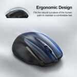 TECKNET Wireless Mouse Rechargeable, 2.4G USB-A Silent Mouse, Quiet Click, 6 Adjustable 4800 DPI, Cordless Computer Mice, Ergonomic Mice for Laptop, 6 Buttons for Chromebook, Ergo Grip - Black - Image 9
