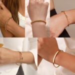 14K Real Gold Plated Bracelets for Women Stack,Bangle Cuff Bracelet Set Non Tarnish Jewelry for Women Trendy - Image 3