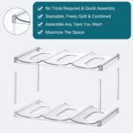 LARGER Compartment - Stackable Water Bottle Organizer Holder - for Stanley & Others' Large Tumbler - Clear Wine Rack, Cup Bottle Holder for Cabinet Home Countertop Fridge Pantry Shelf, 3 Tier Hold 9 - Image 7
