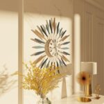 YISITEONE Large Wall Clock Metal Decorative, Mid Century Silent Non-Ticking Big Clocks, Modern Home Decorations for Living Room,Bedroom,Dining Room, Office, 22 inch - Image 7