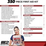M2 BASICS Professional 350 Piece First Aid Kit | Business, Home, Car | Hard Case, Dual Layer, Wall Mountable | Emergency Kit, Emergency Medical Kit - Image 7