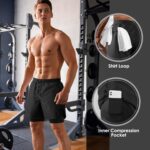 NIMOJIRO Men's 2 in 1 Running Shorts Workout Athletic Training Gym Outdoor Sports Shorts - Image 4