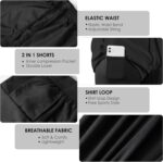 NIMOJIRO Men's 2 in 1 Running Shorts Workout Athletic Training Gym Outdoor Sports Shorts - Image 6