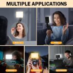 120 LED Selfie Light for iPhone, Portable Phone Light with Clip & Camera Tripod Adapter - 8000mAh Rechargeable, 3 Lighting Modes, CRI 97+ for Video Recording, TikTok, Tripod Mount Rings - Image 3