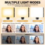 120 LED Selfie Light for iPhone, Portable Phone Light with Clip & Camera Tripod Adapter - 8000mAh Rechargeable, 3 Lighting Modes, CRI 97+ for Video Recording, TikTok, Tripod Mount Rings - Image 4