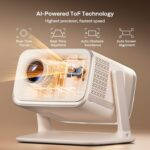 Aurzen BOOM mini Google TV 4K Supported Smart Projector with WiFi and Bluetooth, Outdoor & Home Movie Projector with 20W Speakers DoIby Audio, Real-Time Focus & Keystone, 500 ANSI Lumens, Off-white - Image 8