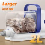 Dog Grooming Kit with Vacuum, All-in-One Pet Grooming Vacuum for Dogs and Cats, Low Noise Pet Hair Clipper & Shedding Brush, Dog Hair Remover, Cat Pet Groomer Set with Cleaning Brushes, White - Image 8