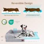 EHEYCIGA Orthopedic Dog Beds for Extra Large Dogs 44x32Inch, Waterproof Memory Foam XL Pet Bed with Sides, Non-Slip and Egg-Crate Foam Big Dog Couch Bed with Washable Removable Cover, Grey - Image 5
