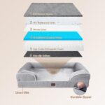 EHEYCIGA Orthopedic Dog Beds for Extra Large Dogs 44x32Inch, Waterproof Memory Foam XL Pet Bed with Sides, Non-Slip and Egg-Crate Foam Big Dog Couch Bed with Washable Removable Cover, Grey - Image 6