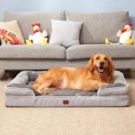 EHEYCIGA Orthopedic Dog Beds for Extra Large Dogs 44x32Inch, Waterproof Memory Foam XL Pet Bed with Sides, Non-Slip and Egg-Crate Foam Big Dog Couch Bed with Washable Removable Cover, Grey - Image 9