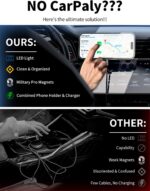 MagSafe Car Mount Charger, 3 in 1 [LED RGB HandsFree] Wireless Car Charger, Magnetic Phone Holders for Your Car- Fast Charging Car MagSafe Charger for iPhone 16/15/14/13/12 Series, Gift for Men Women - Image 3