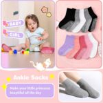 ELUTONG Toddler Baby Socks with Grips 16 Pack Non Slip Ankle Grip Socks for Infant Baby Kids Girls Boys - Image 5