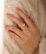 WFYOU Gold Rings for Women that Don't Tarnish Cubic Zirconia Ring Stackable Rings for Women Dainty 14K Gold Plated Rings Set Wedding Bands for Women Gold Jewelry Ring Size 6 7 8 9 10 - Image 5