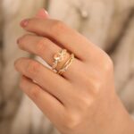 WFYOU Gold Rings for Women that Don't Tarnish Cubic Zirconia Ring Stackable Rings for Women Dainty 14K Gold Plated Rings Set Wedding Bands for Women Gold Jewelry Ring Size 6 7 8 9 10 - Image 7