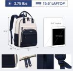 LOVEVOOK Diaper Bag Backpack, Baby Bag with Changing Pad, Large Diaper Backpack Boy Girl, Waterproof Baby Registry Bag for Mom Dad with Stroller Buckles, Dark Blue-beige - Image 7