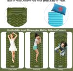 Sleeping Pad, Ultralight Inflatable Sleeping Pad for Camping, Built-in Pump, Ultimate for Camping, Hiking, Airpad, Carry Bag, Repair Kit, Compact & Lightweight Air Mattress(Green) - Image 6