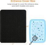 Cat Litter Mat 23"X17" Litter Box Mat, EVA Honeycomb Double Layer Design, Urine & Waterproof, Scatter Control Kitty Litter Mat, Less Waste, Easier To Clean,Washable, Black - Image 3