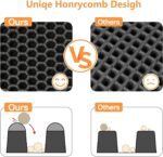 Cat Litter Mat 23"X17" Litter Box Mat, EVA Honeycomb Double Layer Design, Urine & Waterproof, Scatter Control Kitty Litter Mat, Less Waste, Easier To Clean,Washable, Black - Image 4