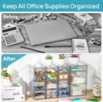Vtopmart Acrylic Organizer with 16 Drawers (4 Set),Clear Storage Drawers for Office Supplies,Desk Organization and Storage for Makeup,Jewelry,Art Crafts - Image 6
